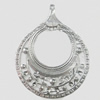 Iron Jewelry Finding Pendant Lead-free, 48x62mm, Sold by Bag