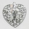 Iron Jewelry Finding Pendant Lead-free, Heart 25x26mm, Sold by Bag