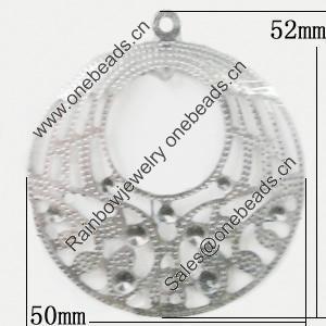 Iron Jewelry Finding Pendant Lead-free, 50x52mm, Sold by Bag