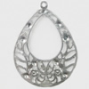 Iron Jewelry Finding Pendant Lead-free, Teardrop 43x57mm, Sold by Bag