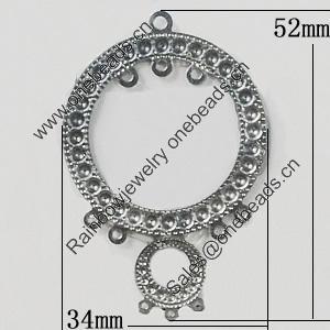 Iron Jewelry Finding Connectors Lead-free, 34x52mm, Sold by Bag