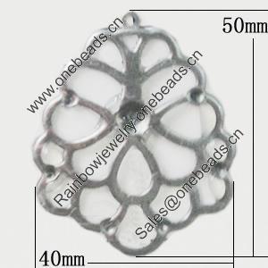 Iron Jewelry Finding Pendant Lead-free, 40x50mm, Sold by Bag