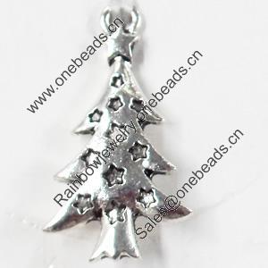 Pendant, Zinc Alloy Jewelry Findings, Christmas Tree, 15x25mm, Sold by Bag  