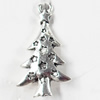 Pendant, Zinc Alloy Jewelry Findings, Christmas Tree, 15x25mm, Sold by Bag  