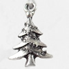 Pendant, Zinc Alloy Jewelry Findings, Christmas Tree, 11x22mm, Sold by Bag  