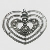 Iron Jewelry Finding Pendant Lead-free, Heart 62x50mm, Sold by Bag