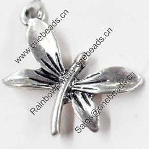 Pendant, Zinc Alloy Jewelry Findings, Dragonfly, 22x15mm, Sold by Bag  