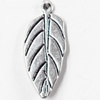 Pendant, Zinc Alloy Jewelry Findings, Leaf, 12x30mm, Sold by Bag  