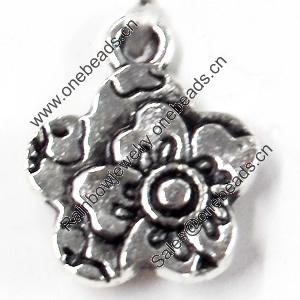 Pendant, Zinc Alloy Jewelry Findings, Flower, 14x18mm, Sold by Bag  