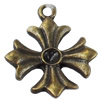 Pendant, Zinc Alloy Jewelry Findings, Cross, 17x20mm, Sold by Bag  