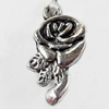Pendant, Zinc Alloy Jewelry Findings, Flower, 11x23mm, Sold by Bag  