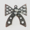 Iron Jewelry Finding Pendant Lead-free, Bowknot 25x25mm, Sold by Bag