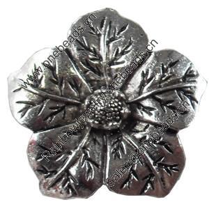 Pendant, Zinc Alloy Jewelry Findings, Flower, 34x35mm, Sold by Bag  