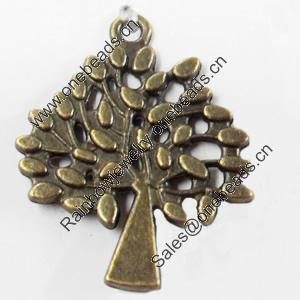 Pendant, Zinc Alloy Jewelry Findings, Tree, 23x29mm, Sold by Bag  