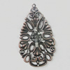 Iron Jewelry Finding Pendant Lead-free, Teardrop 28x49mm, Sold by Bag