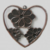 Iron Jewelry Finding Pendant Lead-free, Heart 46x46mm, Sold by Bag