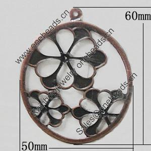 Iron Jewelry Finding Pendant Lead-free, 50x60mm, Sold by Bag