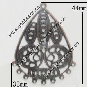 Iron Jewelry Finding Connectors Lead-free, Teardrop 33x44mm, Sold by Bag