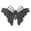 Iron Jewelry Finding Pendant Lead-free, Butterfly 69x47mm, Sold by Bag