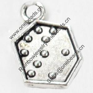 Pendant, Zinc Alloy Jewelry Findings, 9x15mm, Sold by Bag  