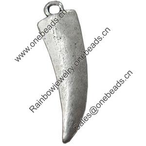 Pendant, Zinc Alloy Jewelry Findings, 10x37mm, Sold by Bag  