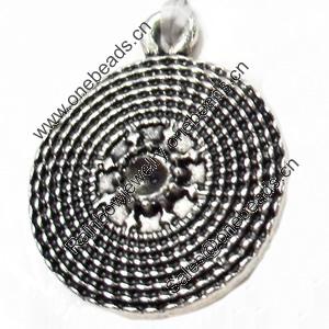 Pendant, Zinc Alloy Jewelry Findings, Round, 17x21mm, Sold by Bag  