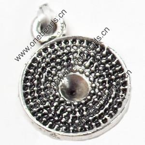 Pendant, Zinc Alloy Jewelry Findings, Round, 12x16mm, Sold by Bag  