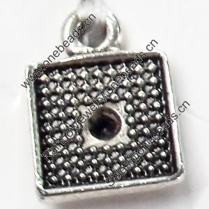 Pendant, Zinc Alloy Jewelry Findings, Square, 10x13mm, Sold by Bag  