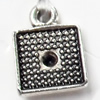 Pendant, Zinc Alloy Jewelry Findings, Square, 10x13mm, Sold by Bag  