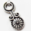 Pendant, Zinc Alloy Jewelry Findings, 8x19mm, Sold by Bag  