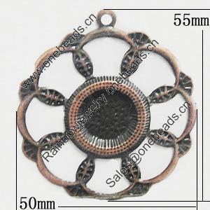 Iron Jewelry Finding Pendant Lead-free, 50x55mm, Sold by Bag