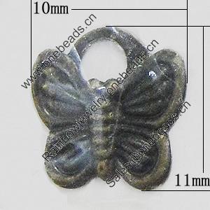 Iron Jewelry Finding Pendant Lead-free, Butterfly 10x11mm, Sold by Bag