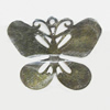 Iron Jewelry Finding Pendant Lead-free, Butterfly 27x22mm, Sold by Bag