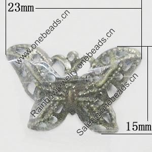 Iron Jewelry Finding Pendant Lead-free, Butterfly 23x15mm, Sold by Bag