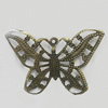 Iron Jewelry Finding Pendant Lead-free, Butterfly 45x31mm, Sold by Bag