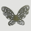 Iron Jewelry Finding Connectors Lead-free, Butterfly 41x32mm, Sold by Bag