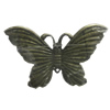 Iron Jewelry Finding Pendant Lead-free, Butterfly 51x34mm, Sold by Bag