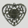 Iron  Pendant Settings, Outside diameter:56x58mm Interior diameter:16x24mm, Sold by Bag
