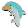 Wood Cabochons, No-Hole Jewelry findings, Dolphin 21x23mm, Sold by Bag  