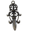 Pendant, Zinc Alloy Jewelry Findings, 25x56mm, Sold by Bag  
