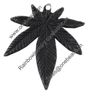 Pendant, Zinc Alloy Jewelry Findings, Leaf, 34x39mm, Sold by Bag  