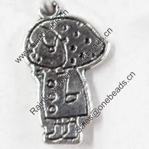 Pendant, Zinc Alloy Jewelry Findings, 13x21mm, Sold by Bag  