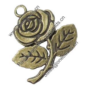 Pendant, Zinc Alloy Jewelry Findings, Flower, 26x30mm, Sold by Bag  