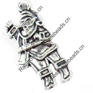 Pendant, Zinc Alloy Jewelry Findings, Santa, 14x29mm, Sold by Bag  