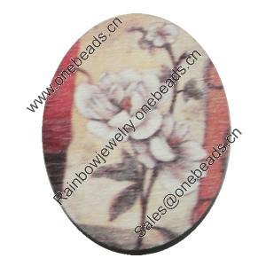 Wood Cabochons, No-Hole Jewelry findings, Flat Oval 18x25mm, Sold by Bag  