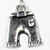 Pendant, Zinc Alloy Jewelry Findings, Pants, 12x17mm, Sold by Bag  