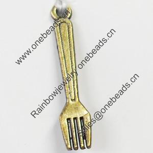 Pendant, Zinc Alloy Jewelry Findings, Fork, 5x25mm, Sold by Bag  