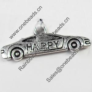 Pendant, Zinc Alloy Jewelry Findings, Car, 26x9mm, Sold by Bag  