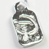 Pendant, Zinc Alloy Jewelry Findings, 7x12mm, Sold by Bag  