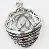 Pendant, Zinc Alloy Jewelry Findings, 20x26mm, Sold by Bag  